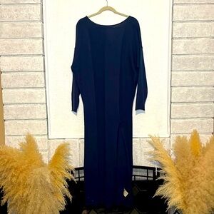 We the Free dark blue long sleeve, long dress merino wool size small
